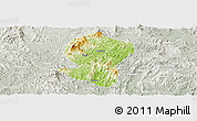Physical Panoramic Map of Pingyuan, lighten, semi-desaturated
