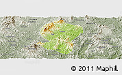 Physical Panoramic Map of Pingyuan, semi-desaturated