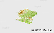 Physical Panoramic Map of Pingyuan, single color outside