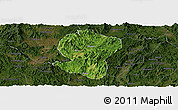 Satellite Panoramic Map of Pingyuan, darken