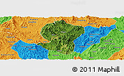 Satellite Panoramic Map of Pingyuan, political outside