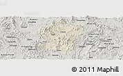 Shaded Relief Panoramic Map of Pingyuan, semi-desaturated