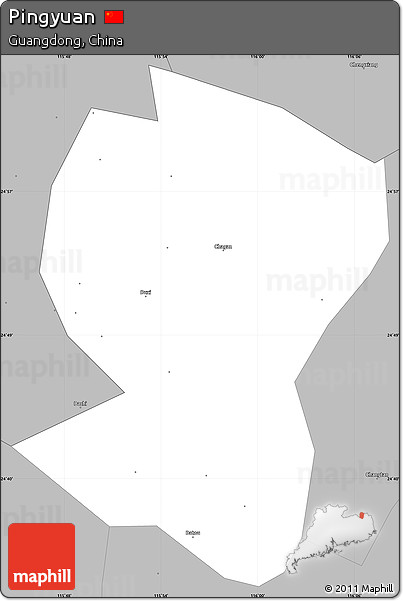 Gray Simple Map of Pingyuan