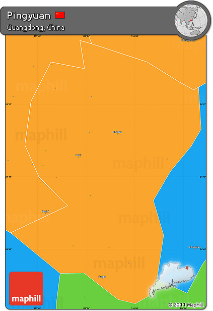 Political Simple Map of Pingyuan