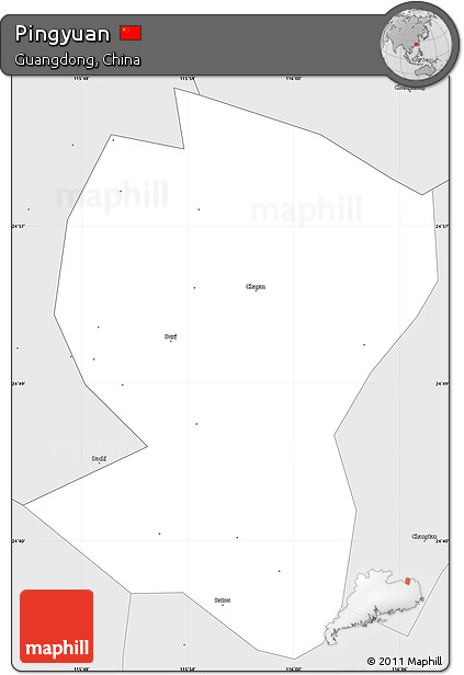 Silver Style Simple Map of Pingyuan