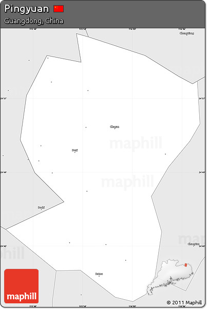 Silver Style Simple Map of Pingyuan