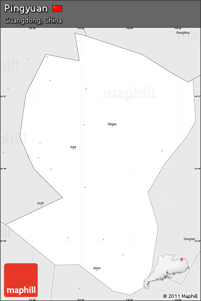 Silver Style Simple Map of Pingyuan