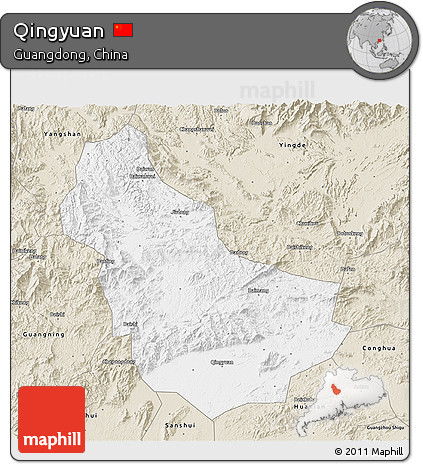 Classic Style 3D Map of Qingyuan