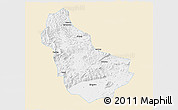 Classic Style 3D Map of Qingyuan, single color outside