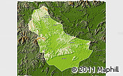 Physical 3D Map of Qingyuan, darken