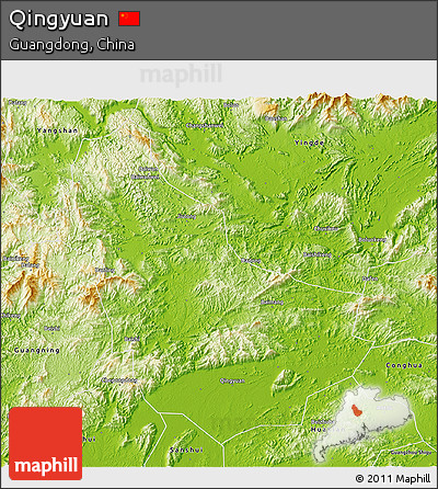 Physical 3D Map of Qingyuan