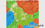 Physical 3D Map of Qingyuan, political outside