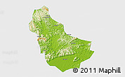 Physical 3D Map of Qingyuan, single color outside