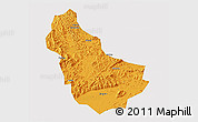 Political 3D Map of Qingyuan, cropped outside