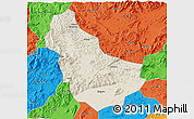 Shaded Relief 3D Map of Qingyuan, political outside