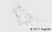 Silver Style 3D Map of Qingyuan, single color outside