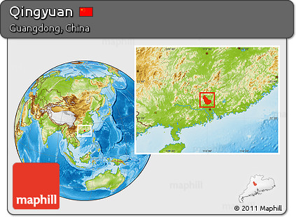 Physical Location Map of Qingyuan