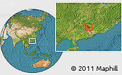 Satellite Location Map of Qingyuan