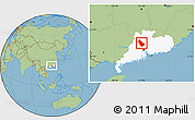 Savanna Style Location Map of Qingyuan, highlighted parent region