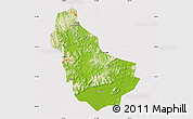 Physical Map of Qingyuan, cropped outside