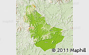 Physical Map of Qingyuan, lighten