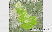 Physical Map of Qingyuan, semi-desaturated