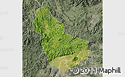 Satellite Map of Qingyuan, semi-desaturated