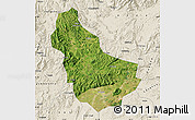 Satellite Map of Qingyuan, shaded relief outside