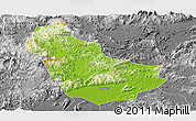 Physical Panoramic Map of Qingyuan, desaturated