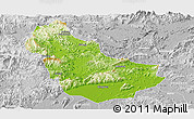 Physical Panoramic Map of Qingyuan, lighten, desaturated