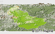 Physical Panoramic Map of Qingyuan, semi-desaturated
