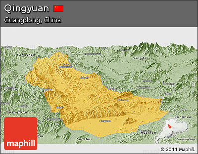 Savanna Style Panoramic Map of Qingyuan