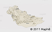 Shaded Relief Panoramic Map of Qingyuan, cropped outside