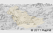 Shaded Relief Panoramic Map of Qingyuan, desaturated