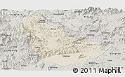 Shaded Relief Panoramic Map of Qingyuan, semi-desaturated