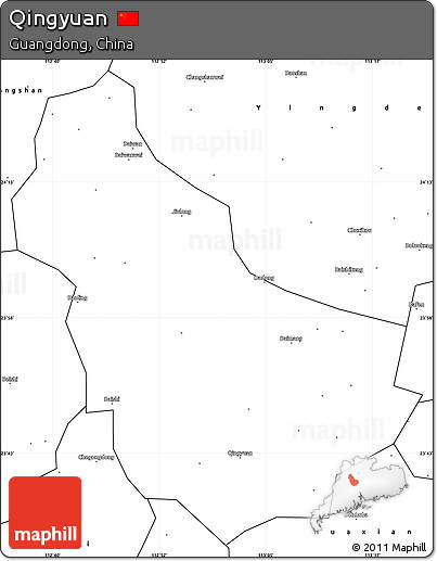 Blank Simple Map of Qingyuan