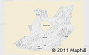 Classic Style 3D Map of Qujiang, single color outside