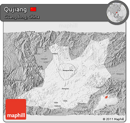 Gray 3D Map of Qujiang