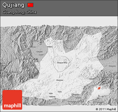 Gray 3D Map of Qujiang