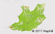 Physical 3D Map of Qujiang, cropped outside