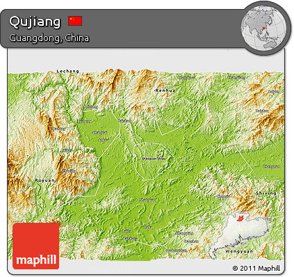 Physical 3D Map of Qujiang