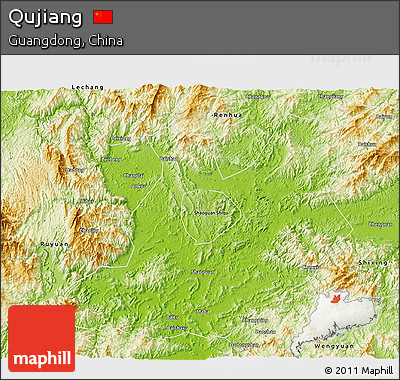 Physical 3D Map of Qujiang