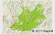 Physical 3D Map of Qujiang, lighten
