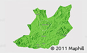 Political 3D Map of Qujiang, cropped outside