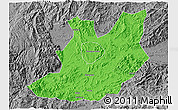 Political 3D Map of Qujiang, desaturated