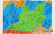 Political 3D Map of Qujiang