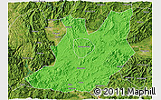 Political 3D Map of Qujiang, satellite outside