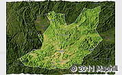 Satellite 3D Map of Qujiang, darken