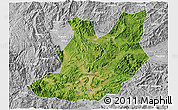 Satellite 3D Map of Qujiang, lighten, desaturated