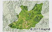 Satellite 3D Map of Qujiang, lighten